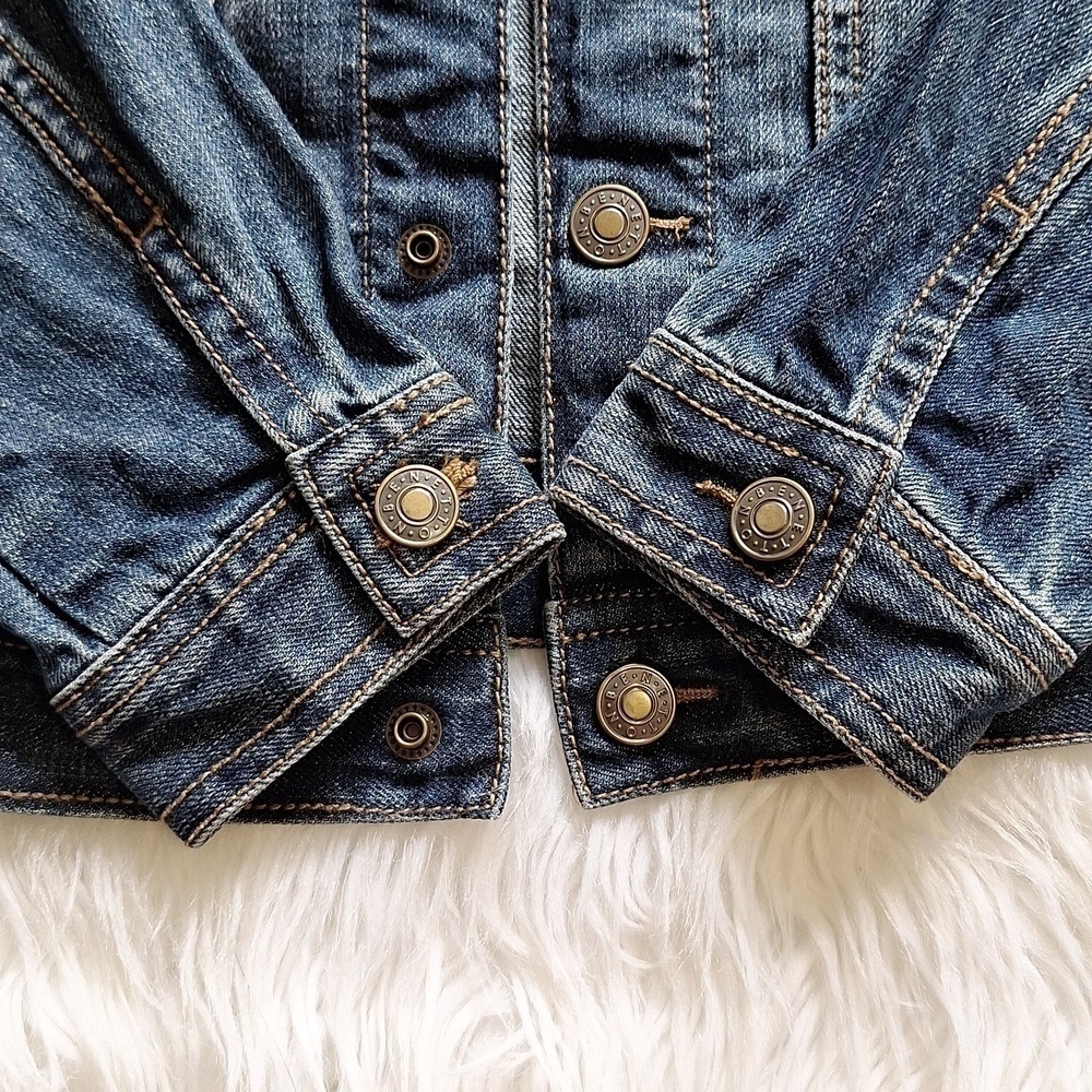BENETTON JEANS Kids Snap Front Denim Jacket Size (M 7/8) - Picture 6 of 15